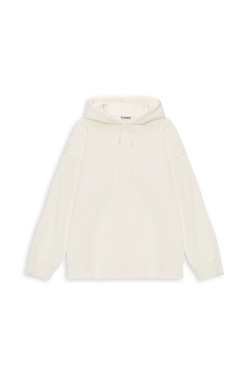 Oversized Hooded Sweatshirt, Cotton, in colour Egret - 2 - GANNI